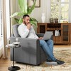 Elegant Curved Arm Accent Sofa Chair , Customizable Sectional Sofa Couch, Comfy Modular Sofa for Bedroom, Living Room, Office - 2 of 4