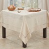 Saro Lifestyle Natural Toscana Tablecloth With Hemstitched Border - 2 of 4