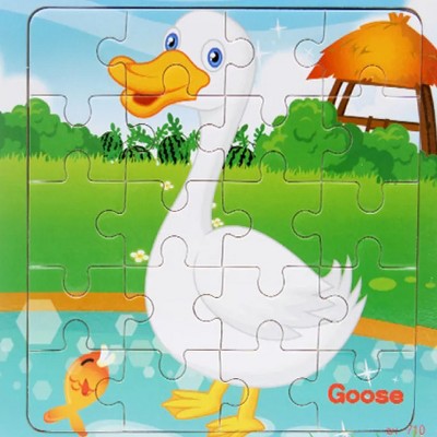 Boersma Children's Wooden Puzzle – Cat Theme with Poultry & Farm Animals, Educational Toy for Toddlers, Durable & Safe Early Learning Gift