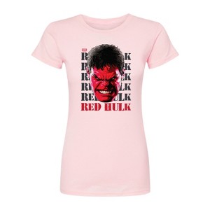 Women's - Marvel - Big Red Hulk Face Fitted Graphic T-Shirt - 1 of 1