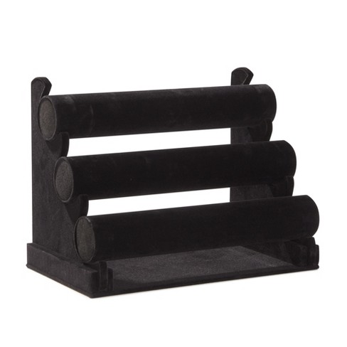 Juvale 3 Tier Black Velvet Jewelry Display Holder For Selling Bracelets,  Organizer Rack Stand For Necklaces, 12x9x7 In : Target