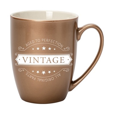 Elanze Designs Aged To Perfection Vintage All Original Parts Bronze 10 ounce New Bone China Coffee Cup Mug