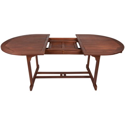 Oval Folding Acacia Wood Outdoor Patio Dining Table