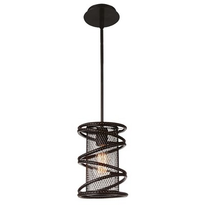 CWI Lighting Darya 1 Light Down Mini Pendant With Brown Finish