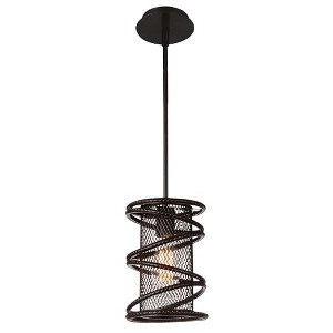 CWI Lighting Darya 1 Light Down Mini Pendant With Brown Finish - 1 of 4