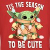 Juniors Womens Star Wars: The Mandalorian Christmas Grogu 'Tis the Season to be Cute T-Shirt - 2 of 4