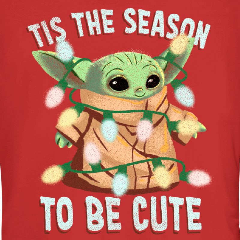 Juniors Womens Star Wars: The Mandalorian Christmas Grogu 'Tis the Season to be Cute T-Shirt, 2 of 5