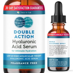 Tree To Tub Double Hyaluronic Acid Serum - Anti-Aging, Hydrating Serum for Face with 2 Types of Hyaluronic Acid - For Fine Lines & Dry, Sensitive Skin - 1 of 4