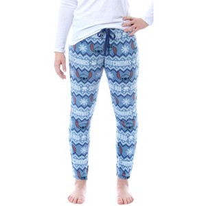 Disney Lilo & Stitch Juniors' Merry Stitchmas Plush Fleece Pajama Pants LG - 1 of 4