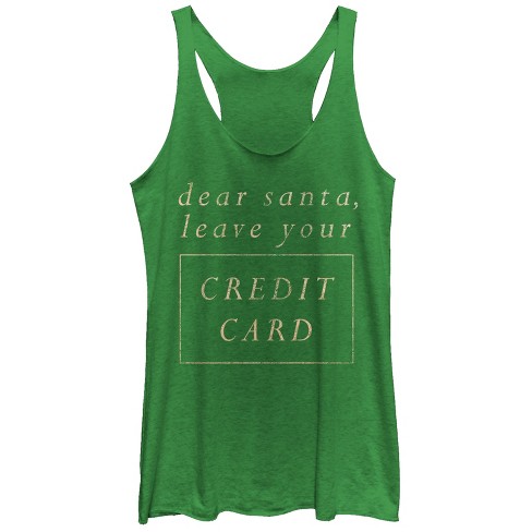 Women's CHIN UP Christmas Santa Leave the Credit Card Racerback Tank Top - image 1 of 3