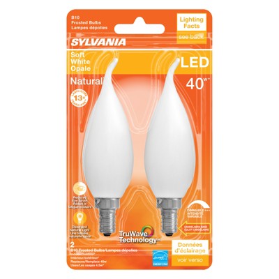 Sylvania Natural B10 E12 (candelabra) Led Bulb Soft White 40 Watt ...