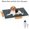 Electric Heated Mat with 6 Temp Settings & 5 Timer Options, Waterproof Pet Heating Pad, Chew-Resistant Cord for Cats/Dogs, Gray 28x16in - 2 of 4