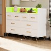 Modern 8-Drawer Dresser with RGB LED Lights, App-Controlled Wide Bedroom Chest, Power Outlets & USB Ports for Gaming, or Living Room - 3 of 4