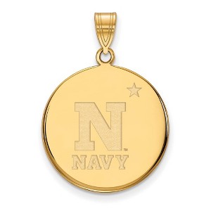 Black Bow Jewelry 10k Yellow Gold Navy Midshipmen NCAA Large Pendant - 1 of 3