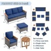 Buenhomino 8-Piece Outdoor Patio Set – 4 Single Chairs, 2 Ottomans, Sofa & Side Table, All-Weather Wicker with Cushions, Beige - 4 of 4