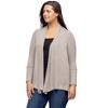 24seven Comfort Apparel Open Front Long Sleeve High Low Cozy Cardigan - 2 of 4