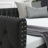 NicBex Full Daybed with Twin Trundle, Velvet Sofa Bed with Tufted Button Back, Upholstered Day Bed with Copper Nail Design - 4 of 4