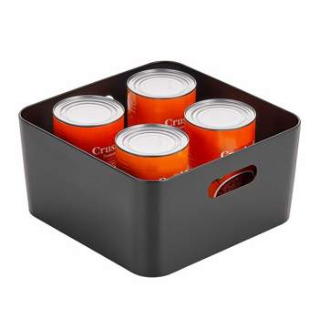 mDesign Medium Metal Kitchen Storage Container Bin Basket with Handles