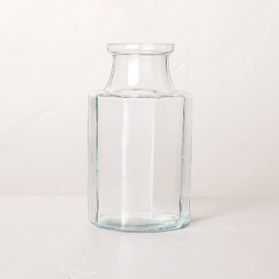 Octagonal Clear Glass Bottle Vase - Hearth & Hand™ with Magnolia