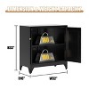 ZACHVO 33-Inch H 2 Doors Black Metal Sideboard Cabinet with Adjustable Shelf,for Kitchen, Living Room, or Office - 3 of 4