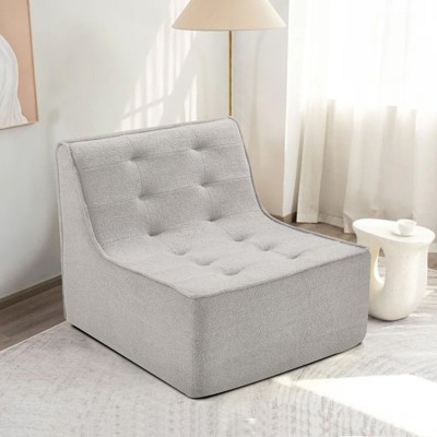 NicBex Velvet Bean Bag Chair for Adults,Lazy Floor Sofa with High Resilient Foam for Living Room,Dining Room,Bedroom,Hallway,Gray