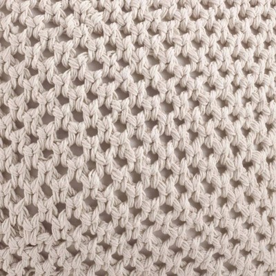Vanilla Knitted Cotton Square Throw Pillow Set