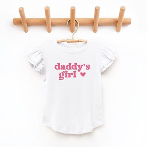The Juniper Shop Daddy's Girl Heart Toddler Flutter Sleeve Tee - 1 of 2
