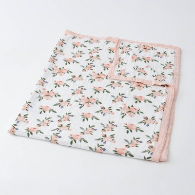 little unicorn watercolor rose swaddle