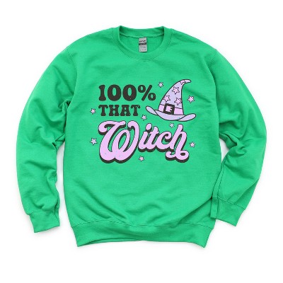 Simply Sage Market Women's Graphic Sweatshirt Purple 100% That Witch