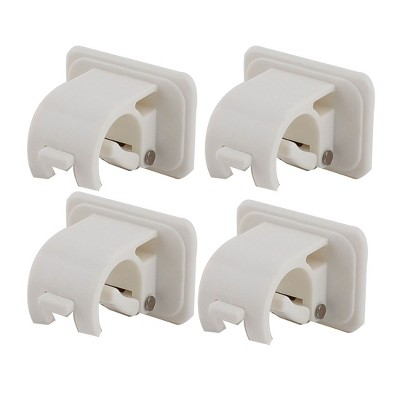 Unique Bargains Home Houseware Plastic Self Adhesive Wall Hooks White 4 Pcs