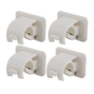 Unique Bargains Home Houseware Plastic Self Adhesive Wall Hooks White 4 Pcs - 1 of 4