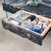 FURNIinspire Coffee Tables Modern Two-Tier Coffee Table, Clear Tempered Glass and Black Marble Texture, Multifunctional Storage, Black, 43"*24"*17" - 4 of 4