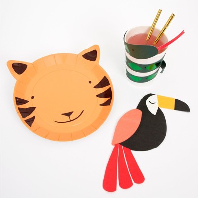 Meri Meri - Go Wild Party Supplies Collection (Plate, Napkin, Cup) - Set of 8