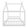 Okak House Floor Bed Twin/Full Size,Solid Wood Bed Frame with Safety Rails & Headboard, Wooden Fence Bed,Slat Not Required - 4 of 4