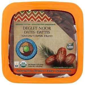 United with Earth EB Dates Pitted Deglet Noor Organic - Count of 24 - 1 lb - 1 of 1
