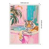 Kate & Laurel All Things Decor 18"x24" Sylvie Tiger Bathtub Vibrant Dopamine Decor Framed Canvas by Honey Island Studio Beaded White - 3 of 4