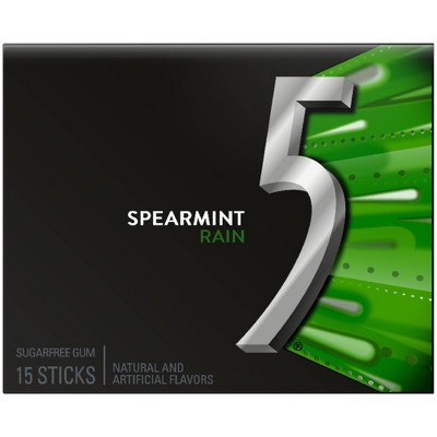 Wrigley's 5 Spearmint Rain Sugarfree Gum - 18ct