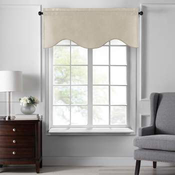Colette Faux Silk Single Scalloped Window Valance - 50" x 21" - Elrene Home Fashions