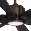 Possini Euro Design 70" Defender Modern Indoor Outdoor Ceiling Fan 8 Blade LED Light Remote Control Oil Rubbed Bronze Black Blades Bedroom Patio - 2 of 4