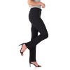 Rekucci Women’s 5 Pocket Straight Leg Pants with Stretch Waistband – Slim Fit Business Casual Trousers - Black, 6 Short - 2 of 4