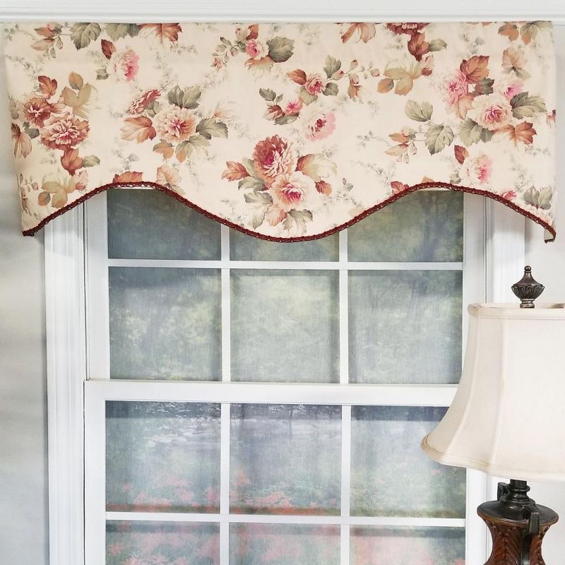 Palisade Cornice Style 3" Rod Pocket Valance 50" x 17" Tea Stain by RLF Home, 1 of 5