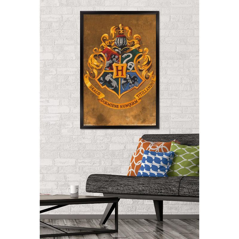 Trends International The Wizarding World: Harry Potter - Hogwarts Crest Framed Wall Poster Prints, 2 of 7