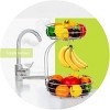 Aoibox 2-Tier Countertop Fruit and Vegetables Basket with Banana Hanger, Chrome Finish for Stylish Kitchen Storage - 3 of 4