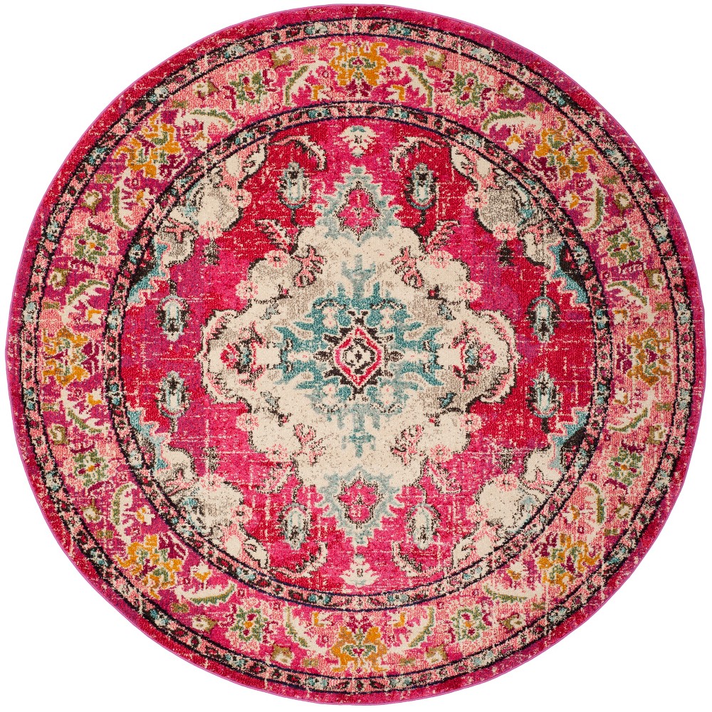 3' Round Medallion Accent Rug Pink - Safavieh
