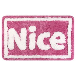Unique Bargains Plush Letter Pattern Non-slip Soft Absorbent Bath Mat - 1 of 4