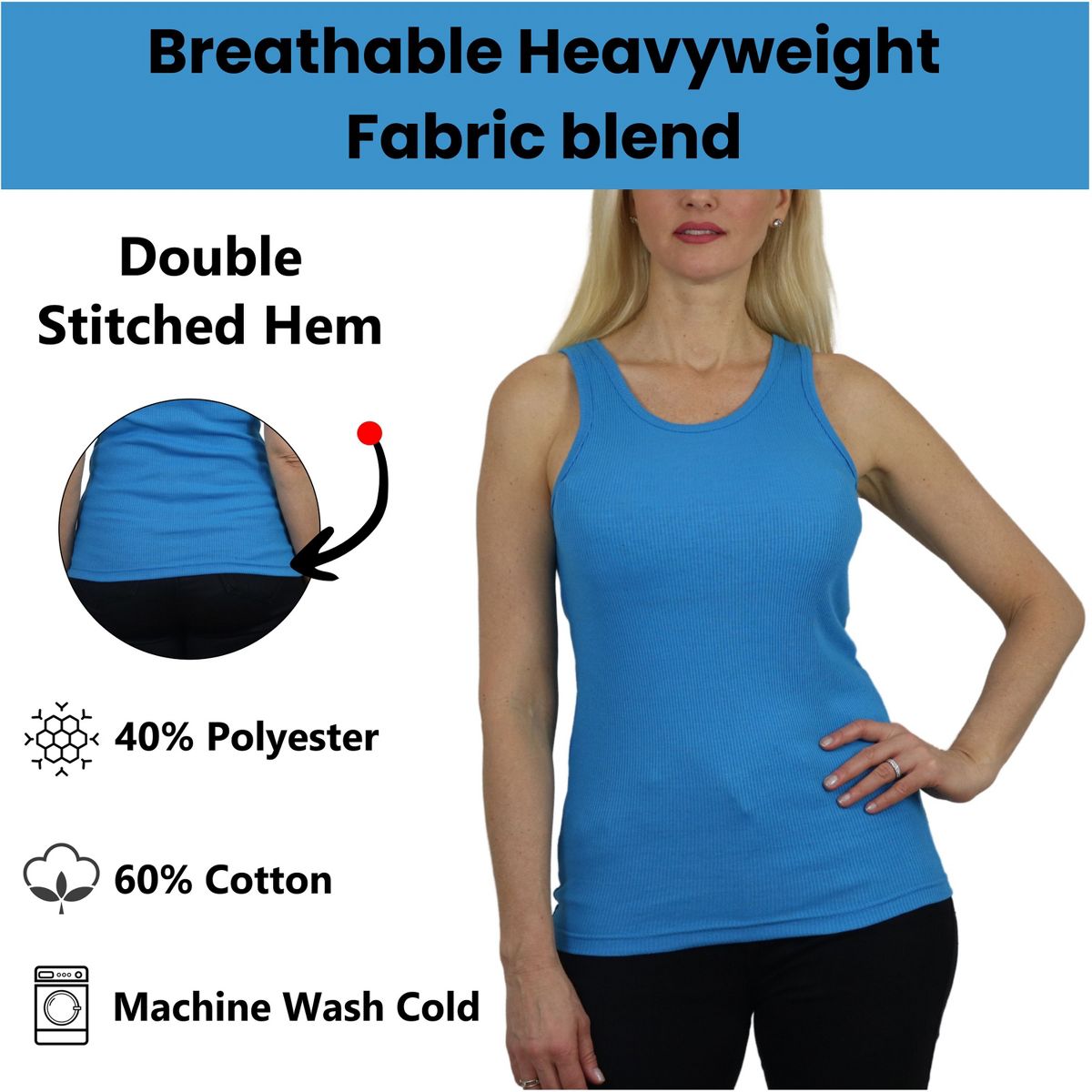 Galaxy By Harvic Women's Loose Fit Ribbed Tank Top - thumbnail 4