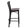 Flash Furniture Black Two-Slat Ladder Back Metal Restaurant Barstool - 4 of 4