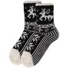 Memoi Women's Embroidered Reindeer Sweater Knit Crew Socks - 3 of 4
