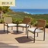 Hrinhom 21.2"W Patio Accent Chairs With Cushions,Outdoor Rattan Dining Chairs with Metal Legs, Set of 3 - 2 of 4