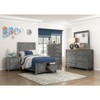 Vynxaria Garretson Collection 2-Drawer Nightstand, Gray Finish, Okume Veneer, Stain Nickel Bar Pulls, 24"x15.5"x27.5"H - 3 of 4